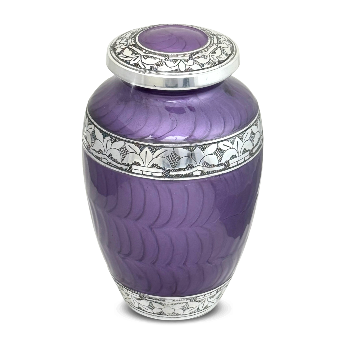 Shimmering Purple Aluminum Urn